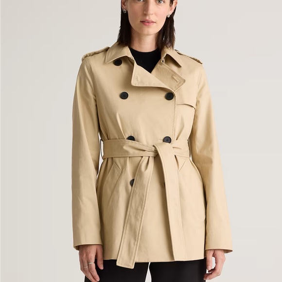 Quince Comfort Stretch Short Trench Coat - Picture 1 of 6